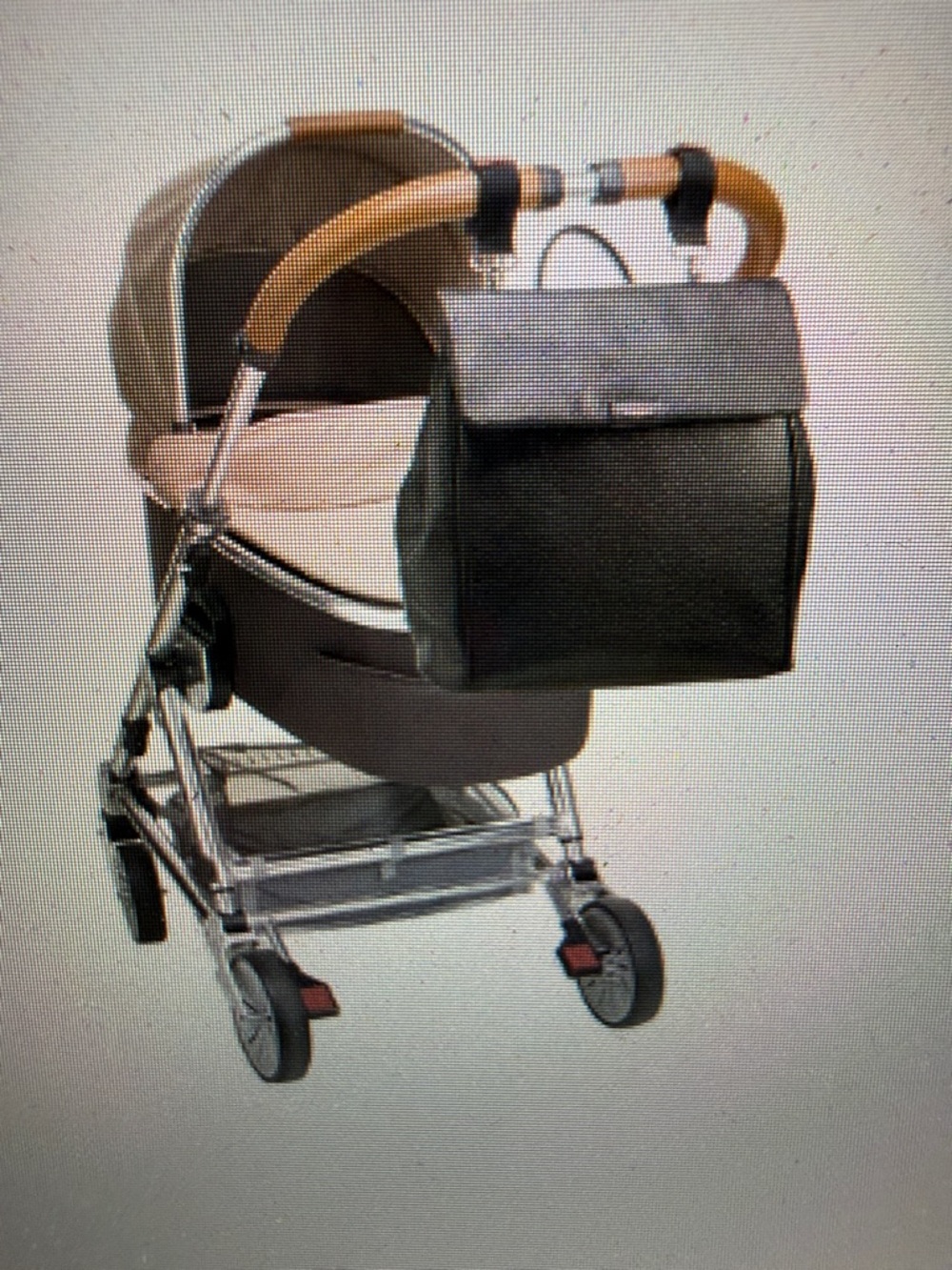 Saint James, leather stork, sack, nappy bag diaper bag, black leather Elegant!
